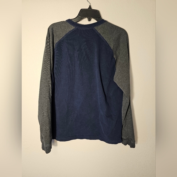 St. John's Bay Cotton and Polyester Blend Blue and Gray Raglan Top Men's Size L - Picture 3 of 5